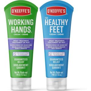 O’Keeffe’s Working Hands Night Treatment Hand Cream and Healthy Feet Night Treatment Foot Cream, 7 Ounce Tube